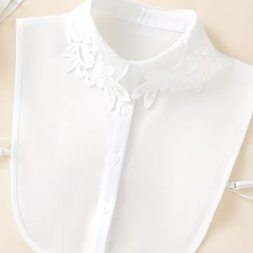 White Detachable Lace Collar Dickey